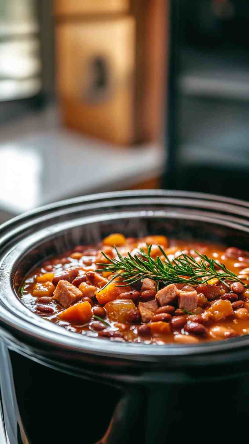 Easy Bean and Ham Soup in the Slow Cooker Easy Bean and Ham Soup in the Slow Cooker