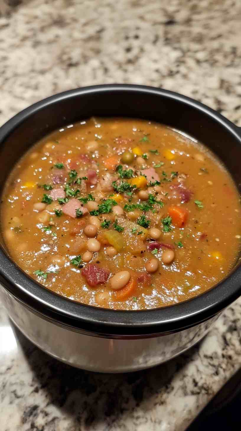 Easy Bean and Ham Soup in the Slow Cooker Easy Bean and Ham Soup in the Slow Cooker