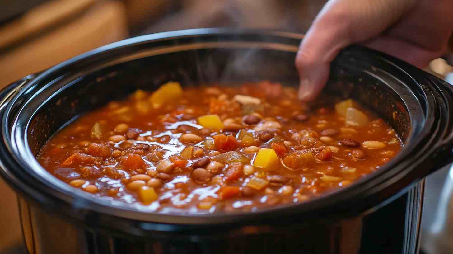 Easy Bean and Ham Soup in the Slow Cooker