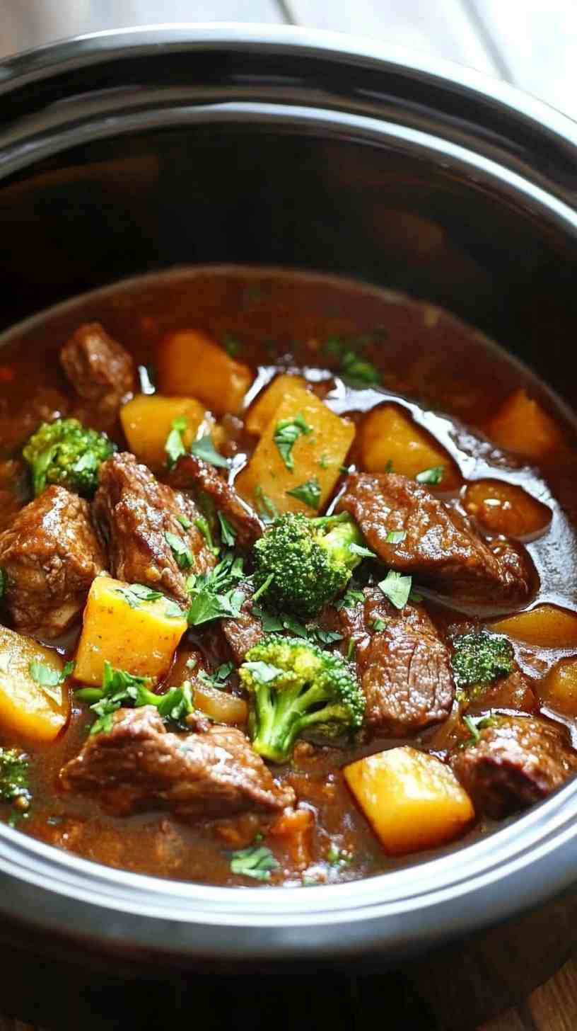 Easy Crock Pot Beef and Broccoli