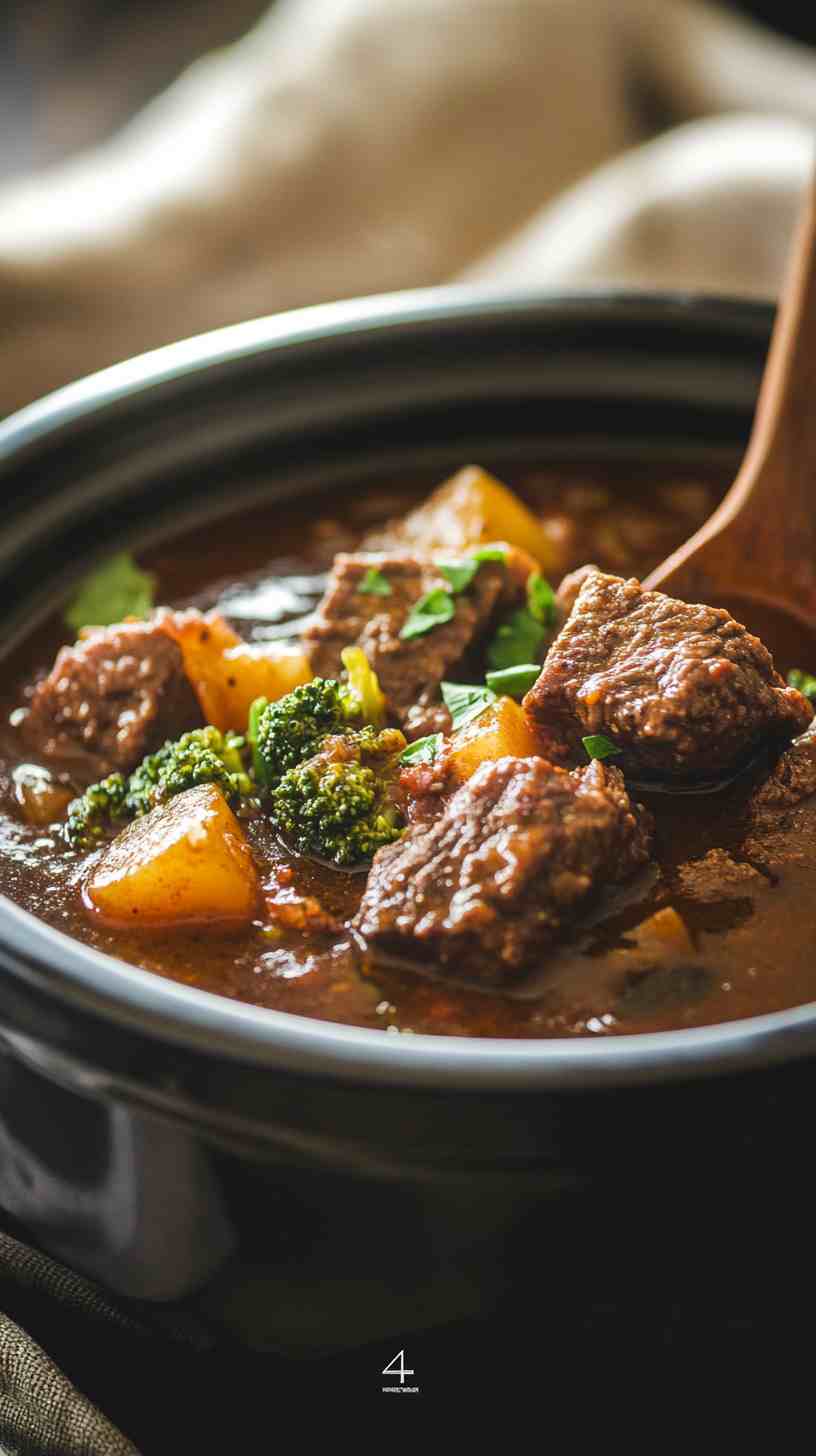 Easy Crock Pot Beef and Broccoli