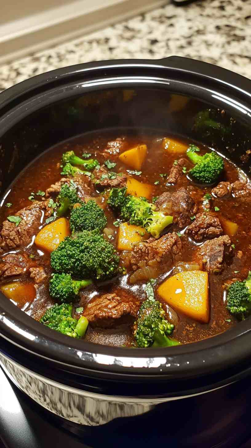 Easy Crock Pot Beef and Broccoli