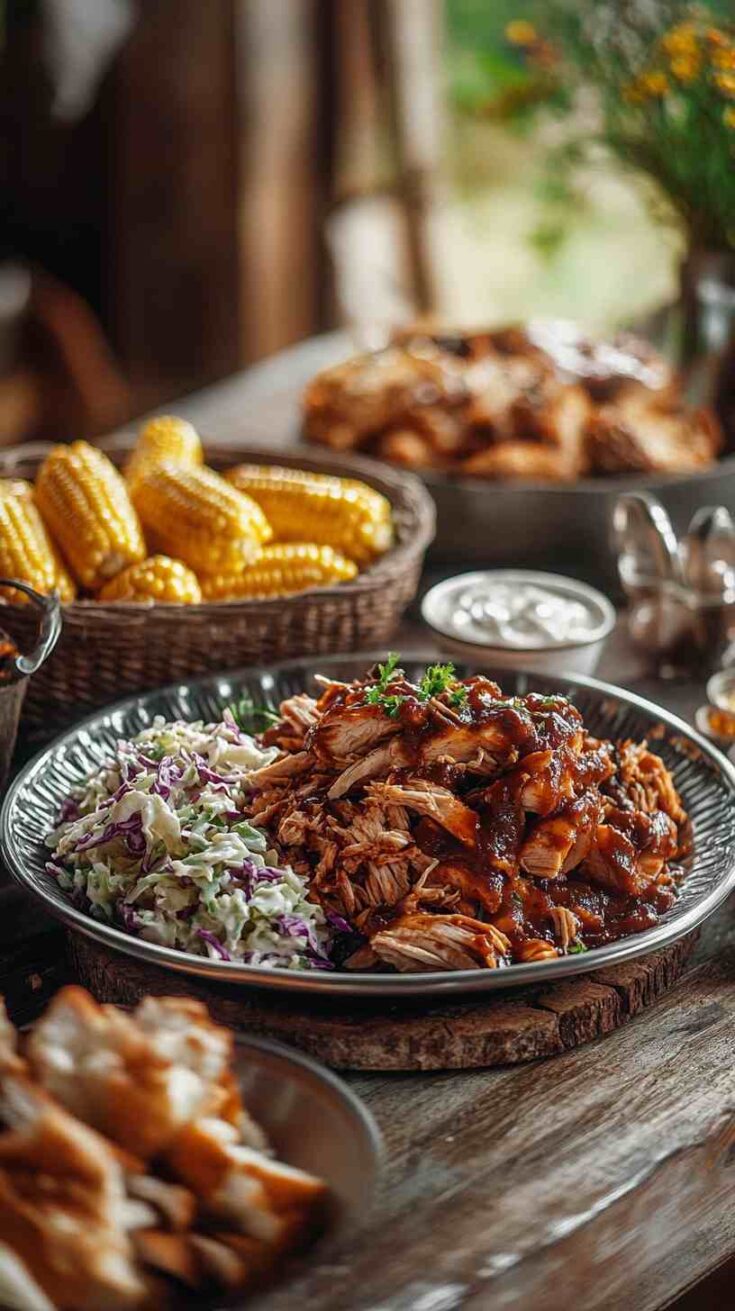 Easy Crockpot BBQ Pulled Chicken Easy Crockpot BBQ Pulled Chicken