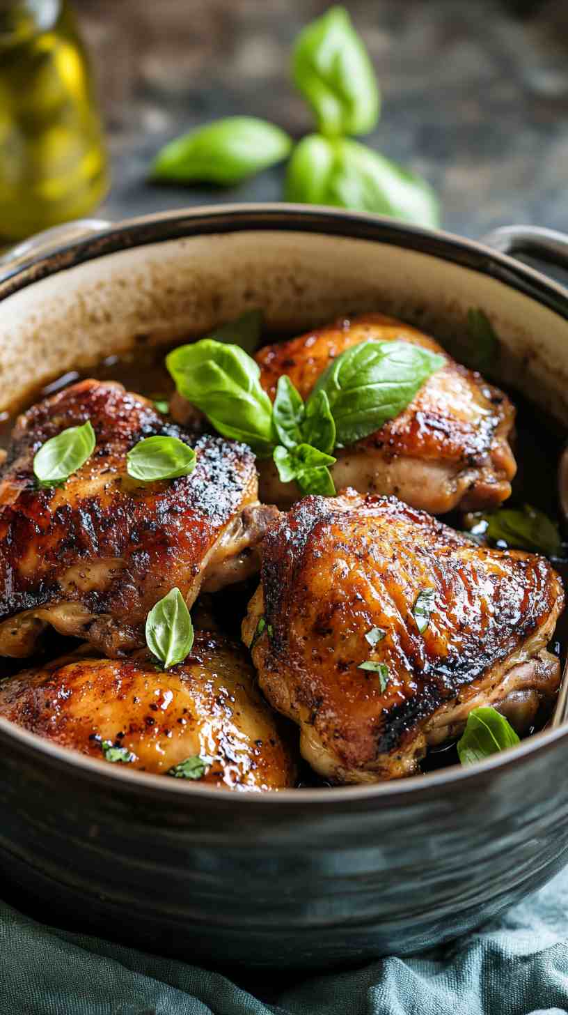 Flavorful Balsamic Chicken Thighs in the Slow Cooker