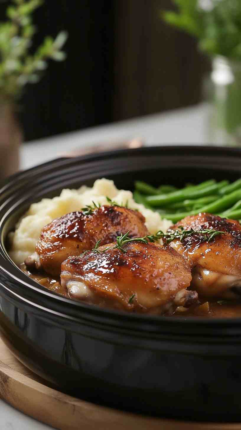 Flavorful Balsamic Chicken Thighs in the Slow Cooker