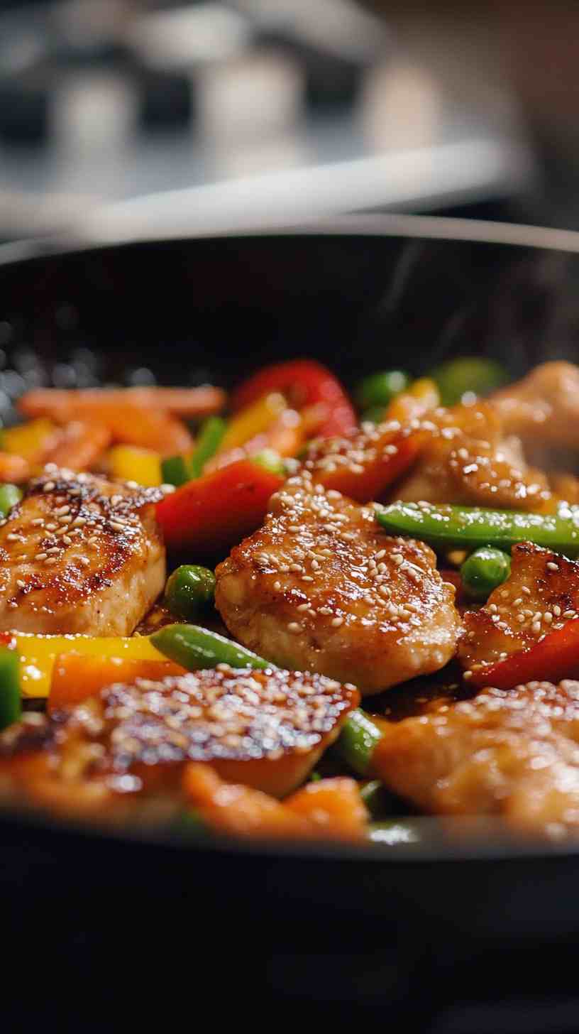 Ginger Sesame Chicken with Vegetables in Crock Pot