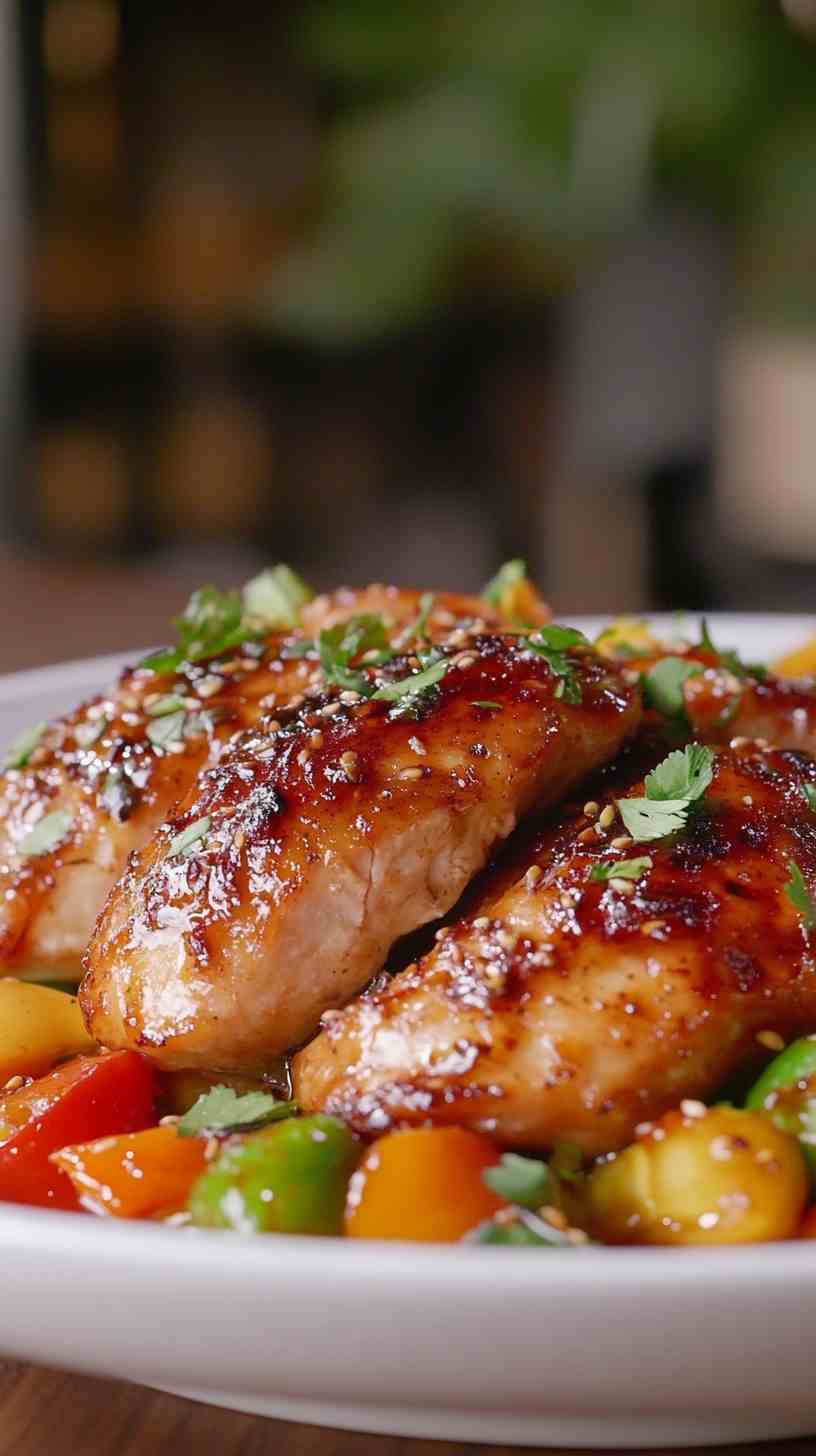 Ginger Sesame Chicken with Vegetables in Crock Pot
