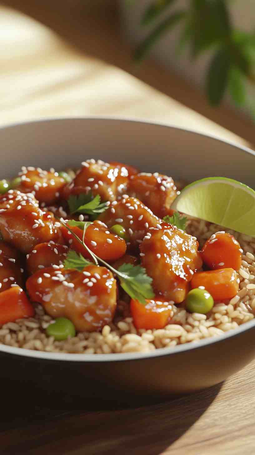 Ginger Sesame Chicken with Vegetables in Crock Pot