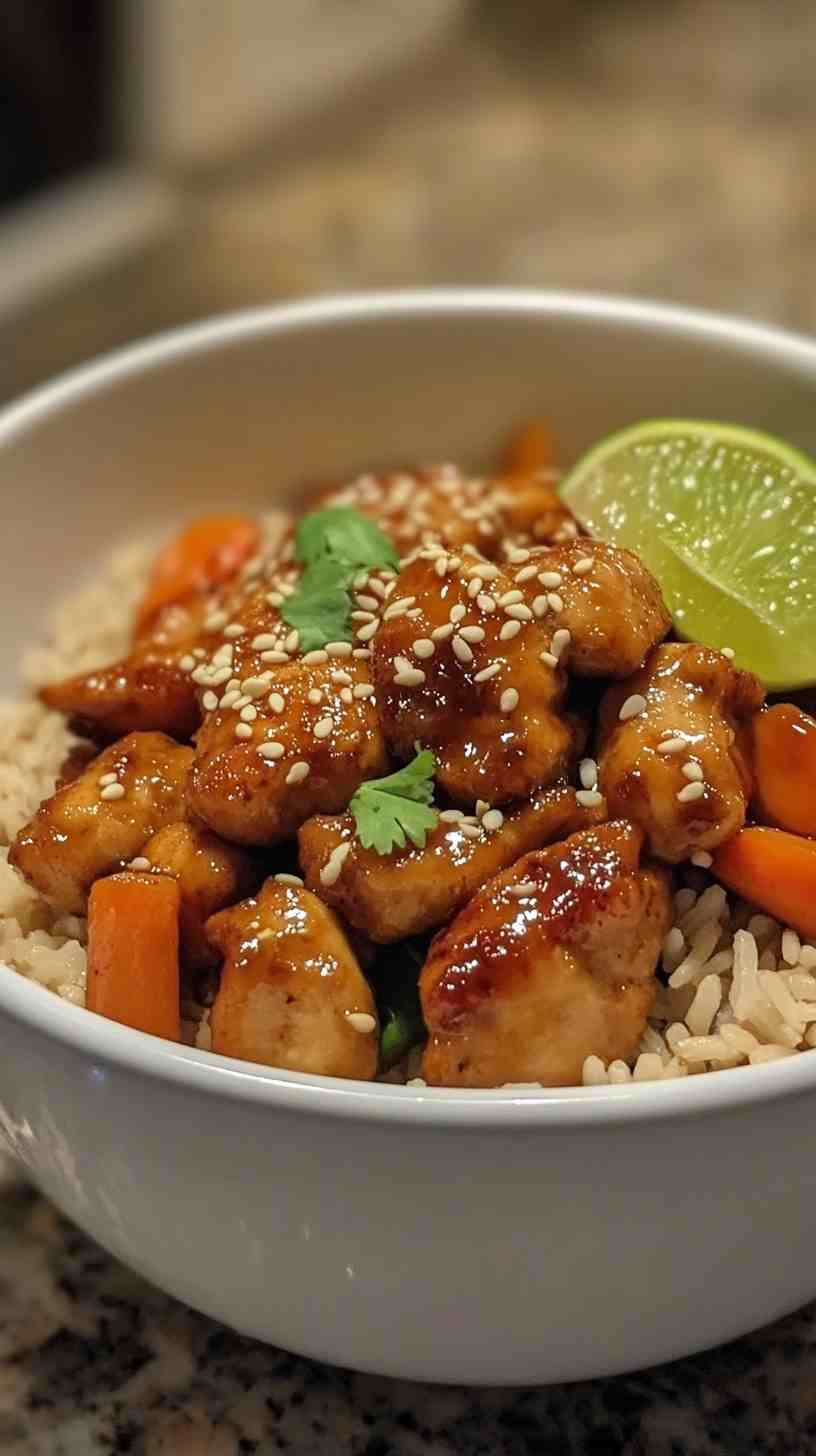 Ginger Sesame Chicken with Vegetables in Crock Pot