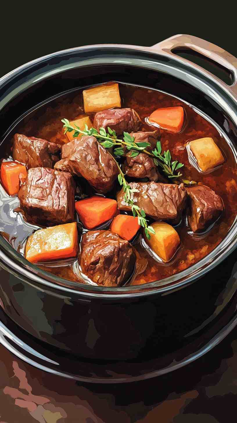 Hearty Beef Braised in Beer Slow Cooker Recipe