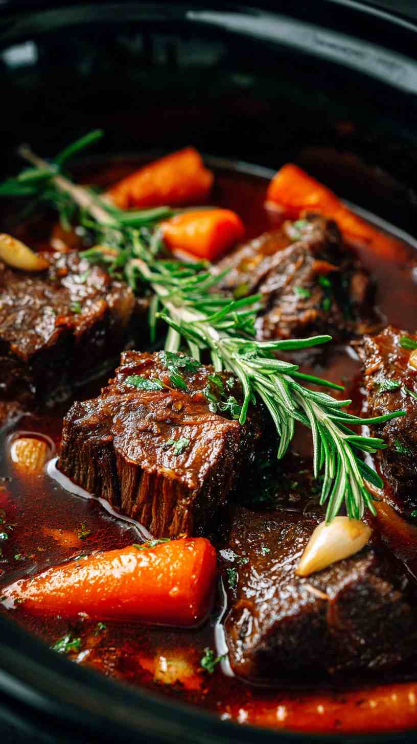 Hearty Crockpot Red Wine Braised Beef