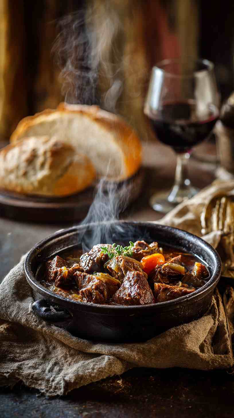 Hearty Crockpot Red Wine Braised Beef