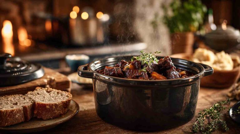 Hearty Crockpot Red Wine Braised Beef