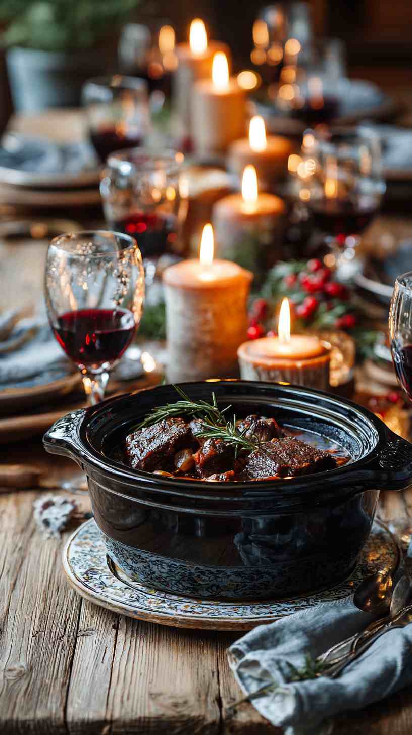 Hearty Crockpot Red Wine Braised Beef