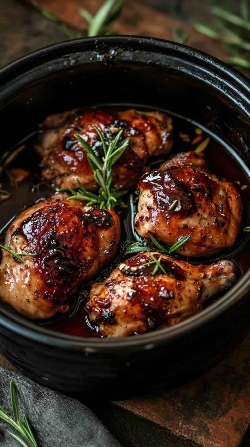 Juicy Balsamic Chicken Breasts in the Crock Pot