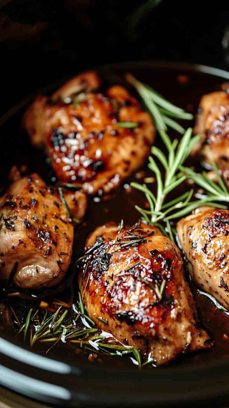 Juicy Balsamic Chicken Breasts in the Crock Pot