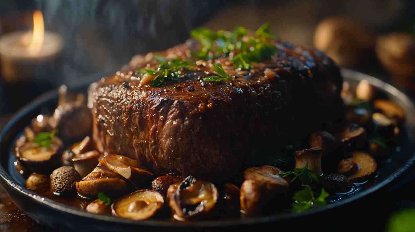 Malty Beer-Braised Beef with Mushrooms