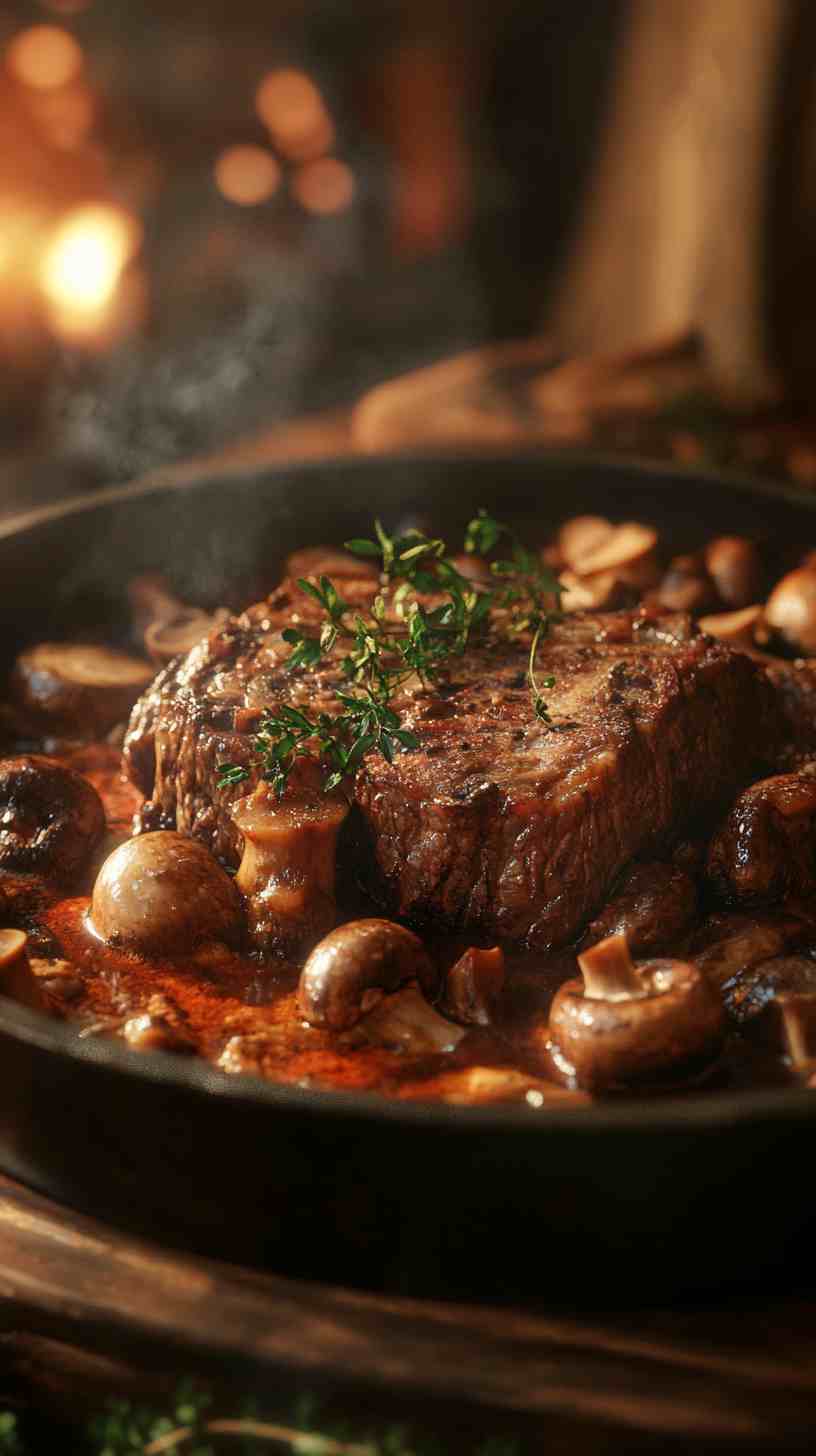 Malty Beer-Braised Beef with Mushrooms Malty Beer-Braised Beef with Mushrooms