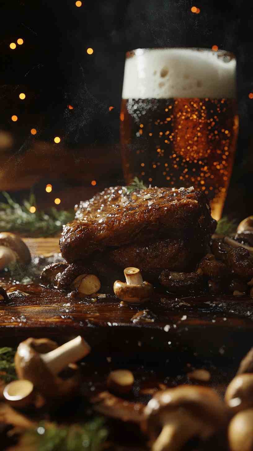 Malty Beer-Braised Beef with Mushrooms Malty Beer-Braised Beef with Mushrooms