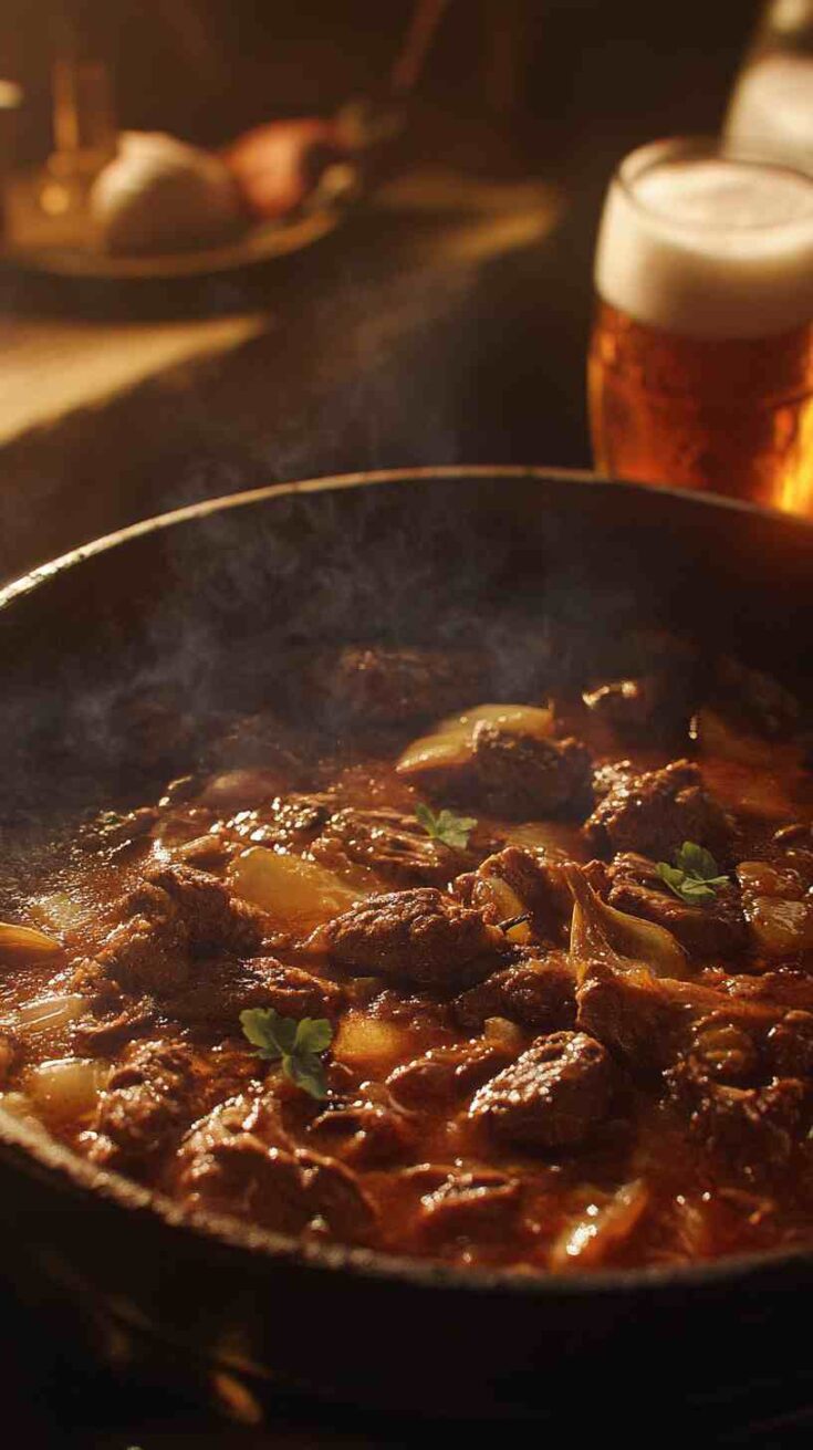 Rustic Slow Cooked Beef and Beer Ragout