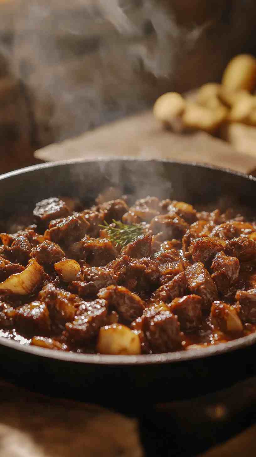 Rustic Slow Cooked Beef and Beer Ragout