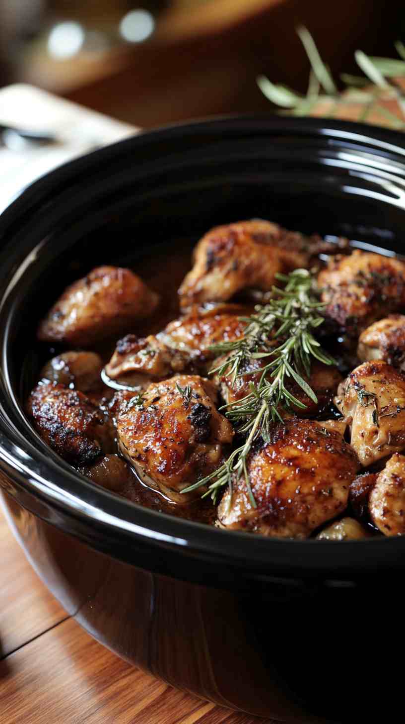 Savory Balsamic Garlic Chicken Crock Pot Recipe
