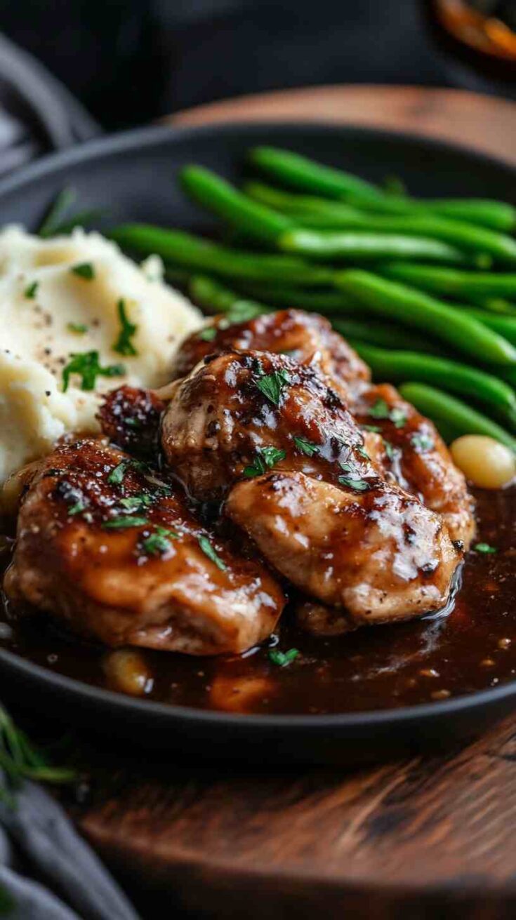 Savory Balsamic Garlic Chicken Crock Pot Recipe