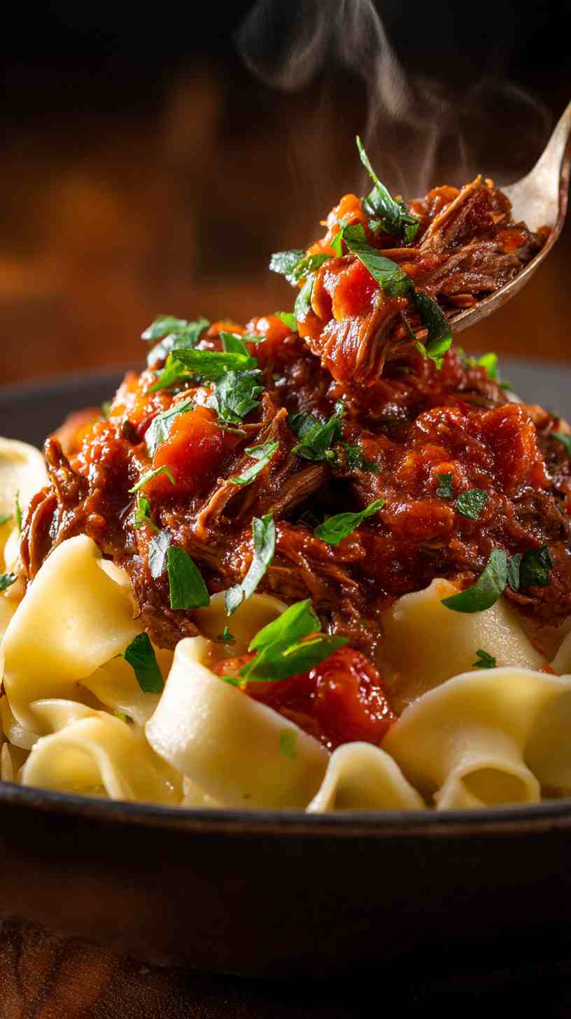 Savory Crockpot Italian Beef Ragu