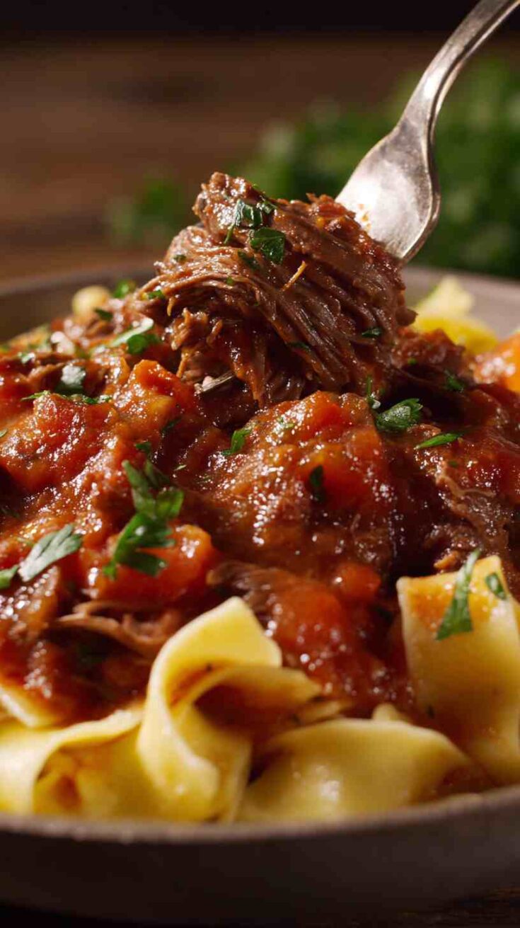 Savory Crockpot Italian Beef Ragu