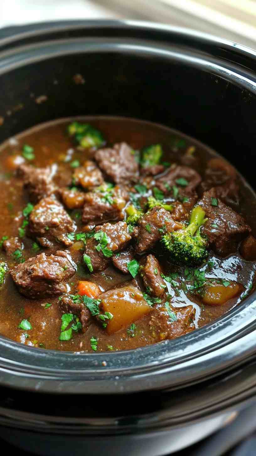 Savory Slow Cooker Beef and Broccoli Savory Slow Cooker Beef and Broccoli