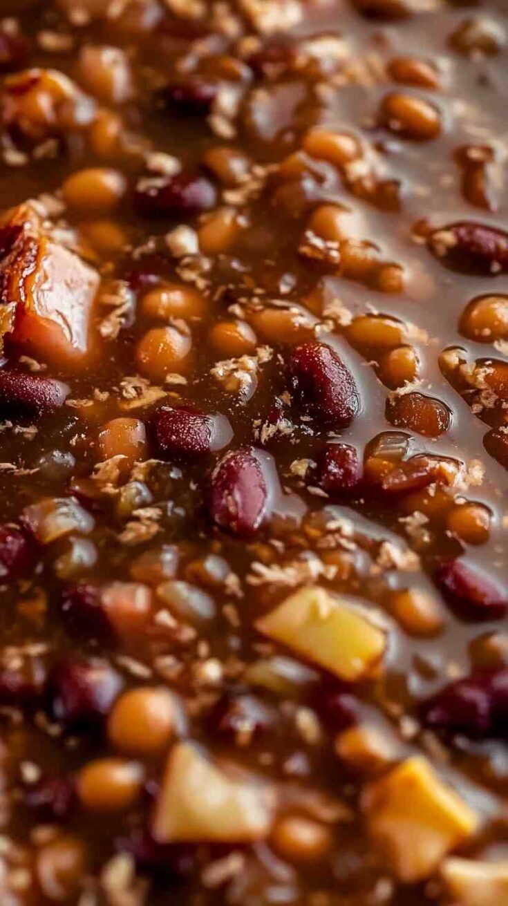 Savory Slow Cooker Ham and Bean Soup