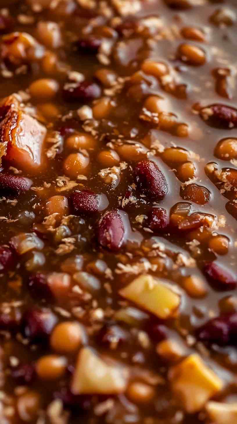 Savory Slow Cooker Ham and Bean Soup