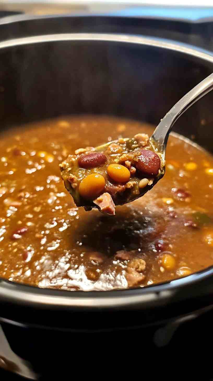 Savory Slow Cooker Ham and Bean Soup