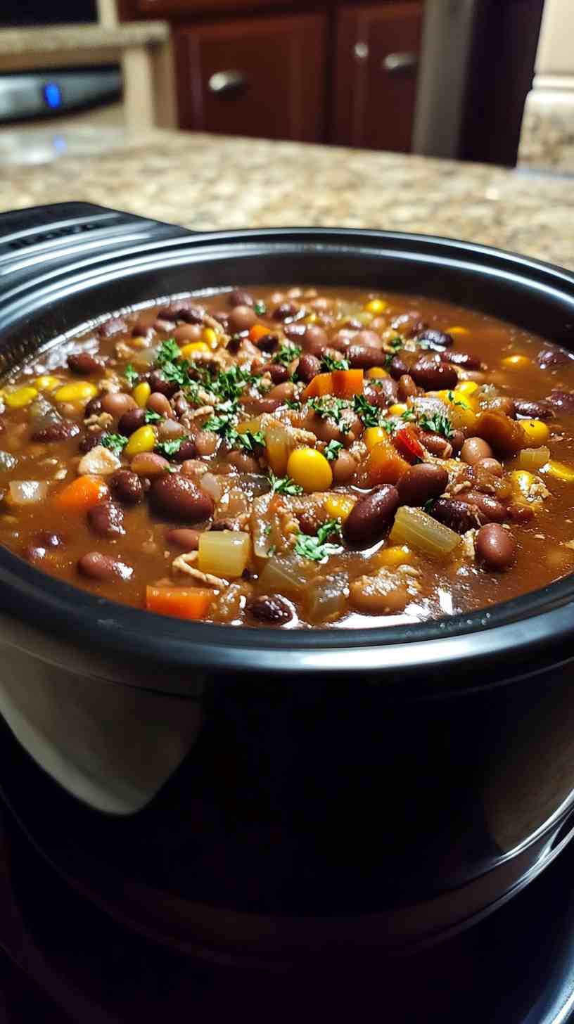 Slow Cooked Bean and Ham Soup with Vegetables Slow Cooked Bean and Ham Soup with Vegetables