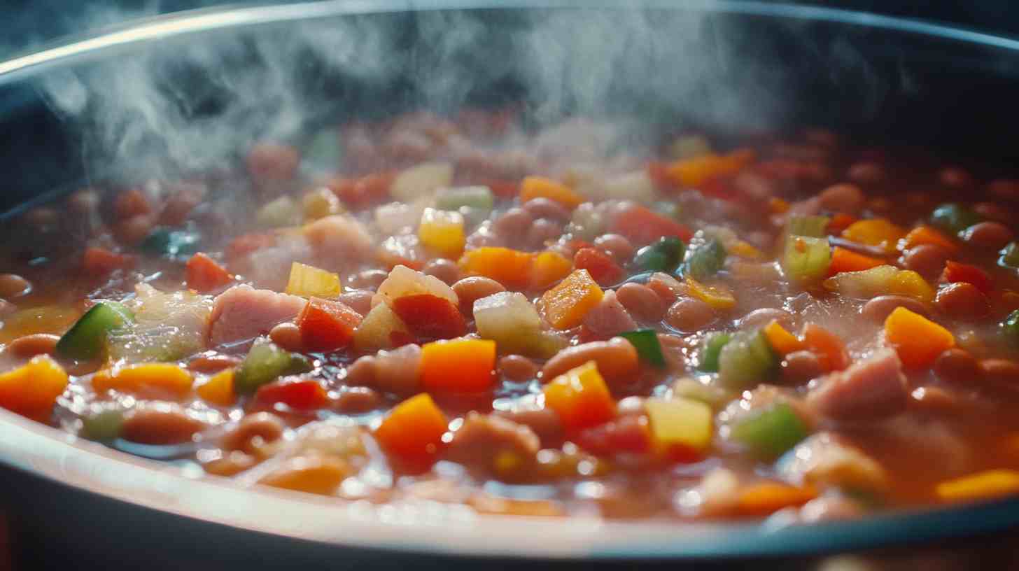 Slow Cooked Bean and Ham Soup with Vegetables