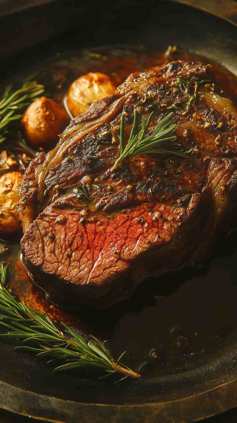 Slow Cooked Beef in Dark Ale with Herbs