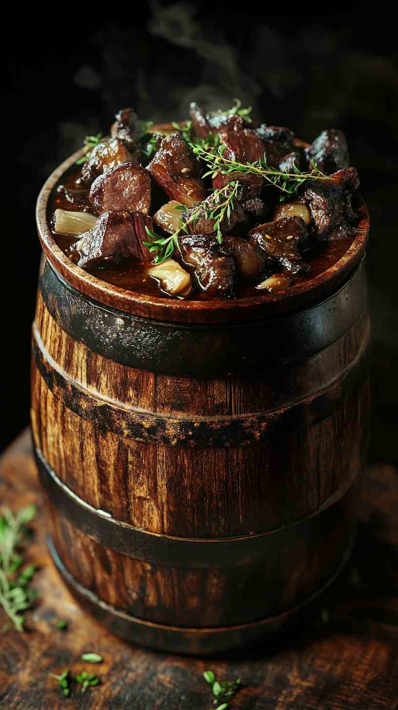 Slow Cooked Beef in Dark Ale with Herbs