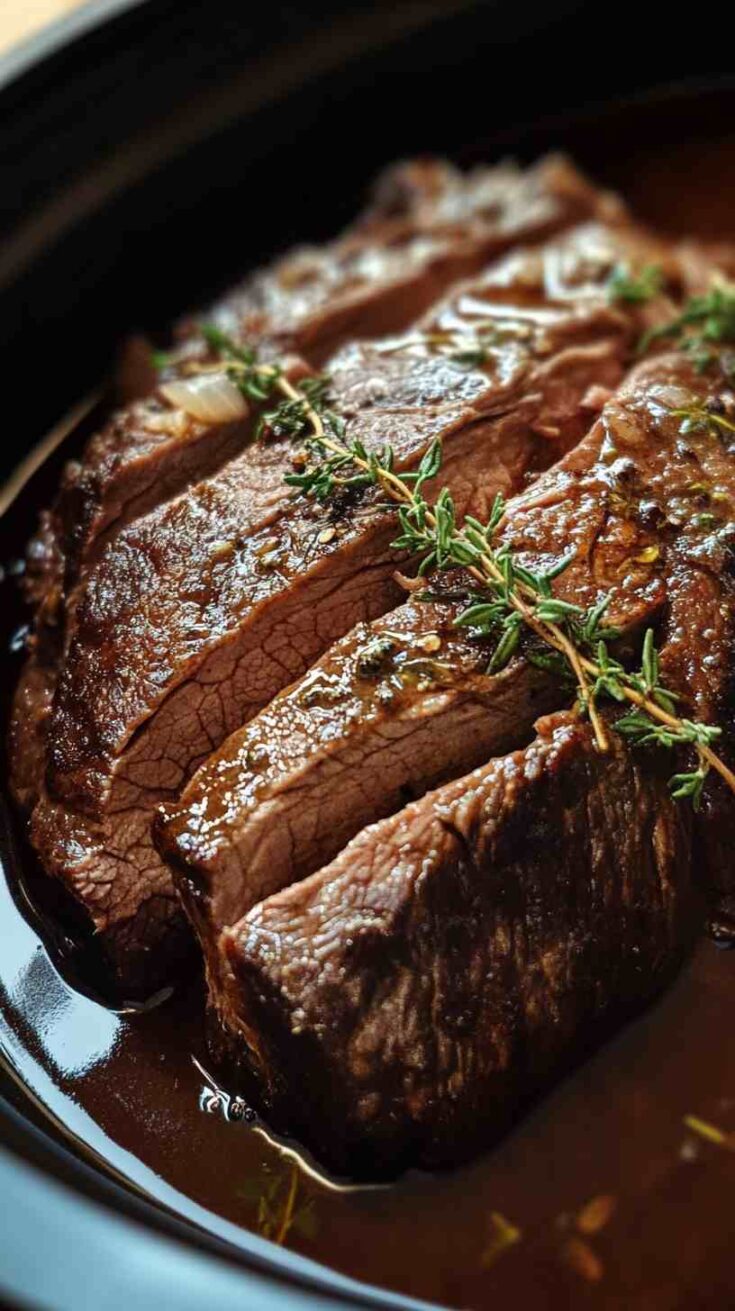 Slow Cooked Beef in Dark Ale with Herbs