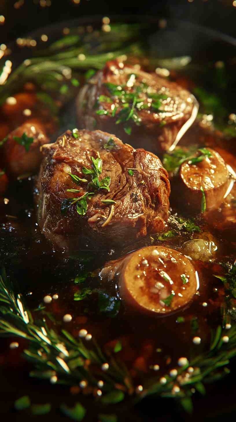Slow Cooked Beef in Dark Ale with Herbs