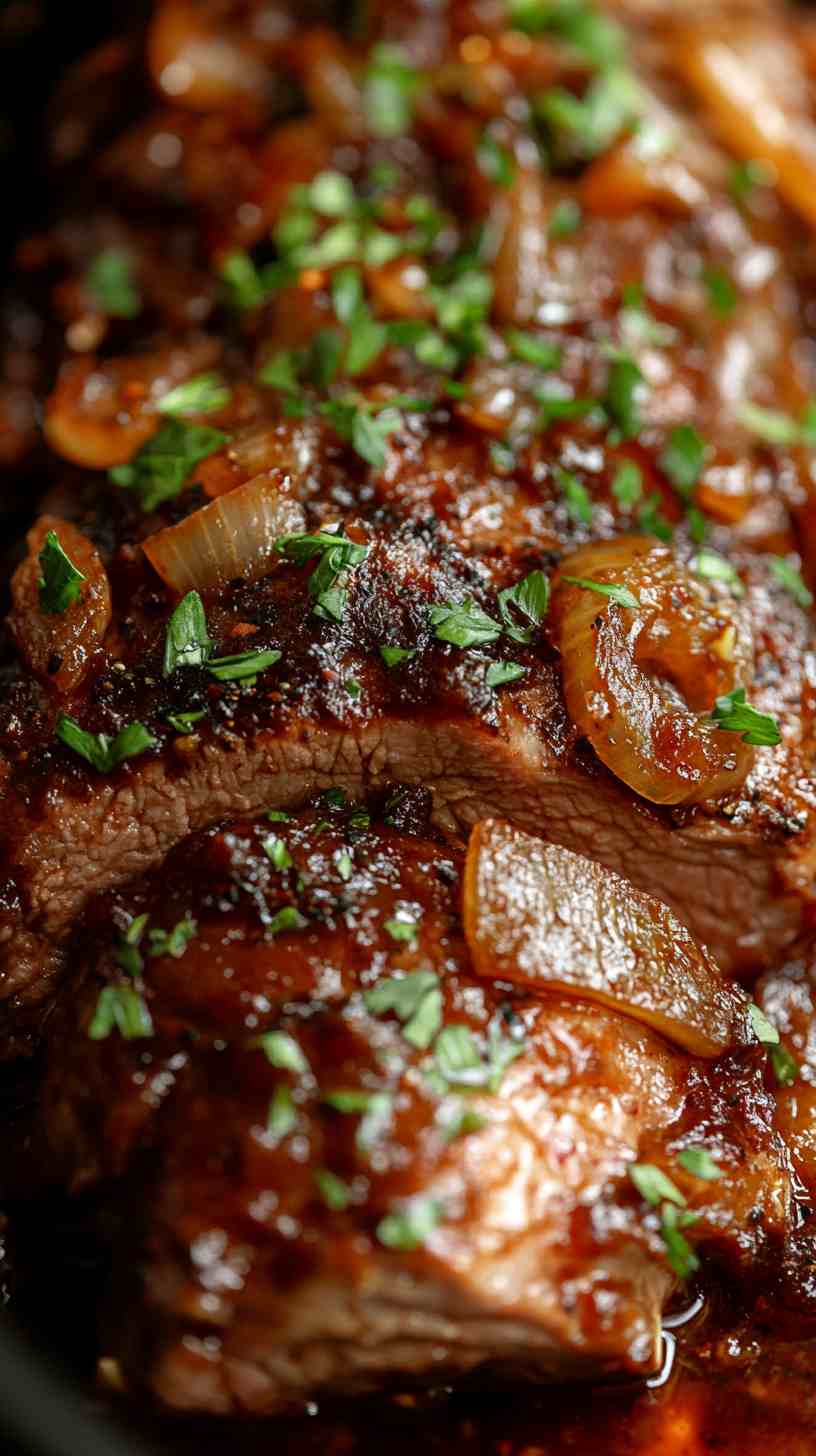 Slow Cooker BBQ Pork Loin with Caramelized Onions Slow Cooker BBQ Pork Loin with Caramelized Onions