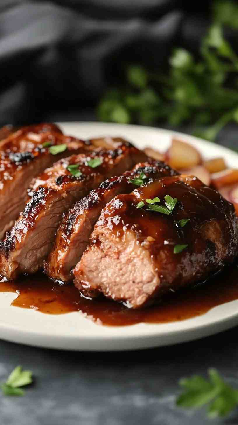 Slow Cooker BBQ Pork Loin with Caramelized Onions Slow Cooker BBQ Pork Loin with Caramelized Onions