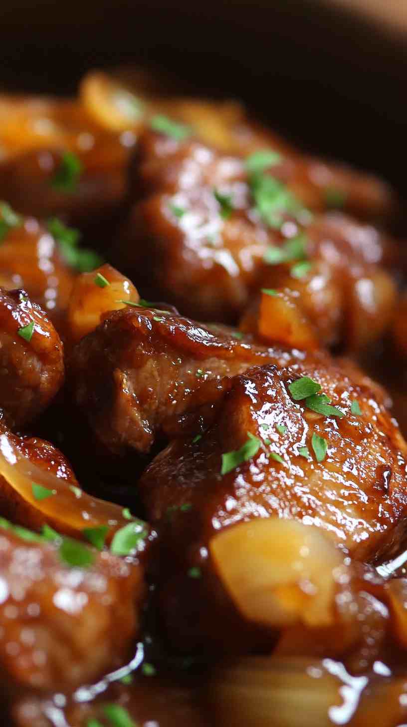 Slow Cooker BBQ Pork Loin with Caramelized Onions Slow Cooker BBQ Pork Loin with Caramelized Onions