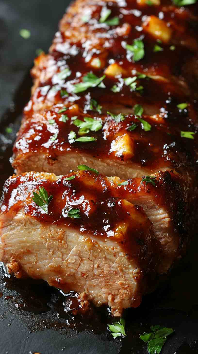 Slow Cooker BBQ Pork Loin with Pineapple Glaze Slow Cooker BBQ Pork Loin with Pineapple Glaze