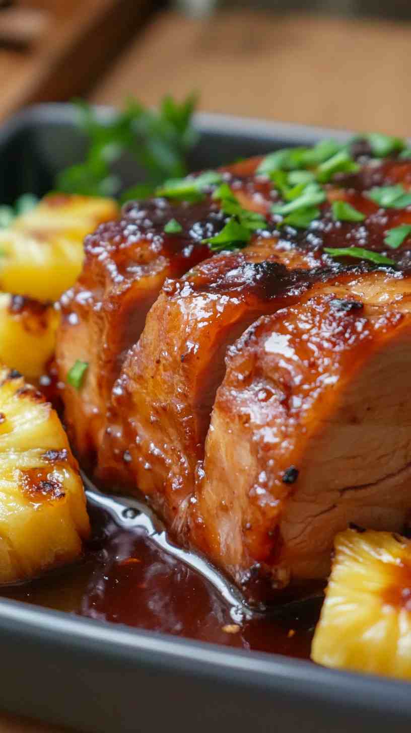 Slow Cooker BBQ Pork Loin with Pineapple Glaze Slow Cooker BBQ Pork Loin with Pineapple Glaze