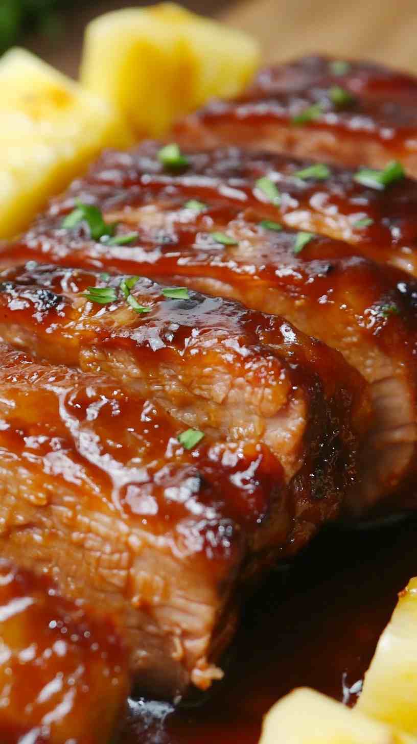 Slow Cooker BBQ Pork Loin with Pineapple Glaze Slow Cooker BBQ Pork Loin with Pineapple Glaze