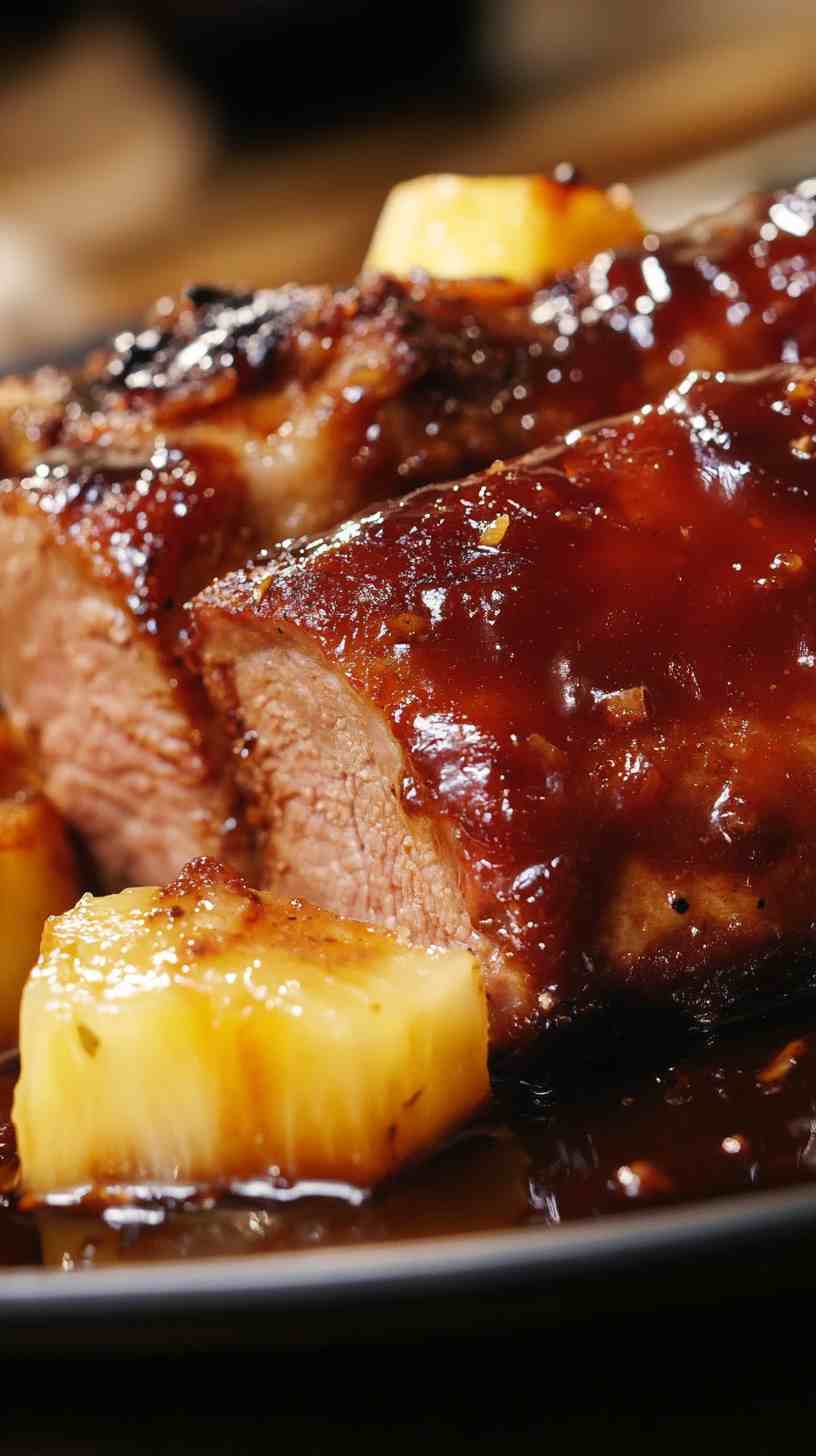 Slow Cooker BBQ Pork Loin with Pineapple Glaze Slow Cooker BBQ Pork Loin with Pineapple Glaze