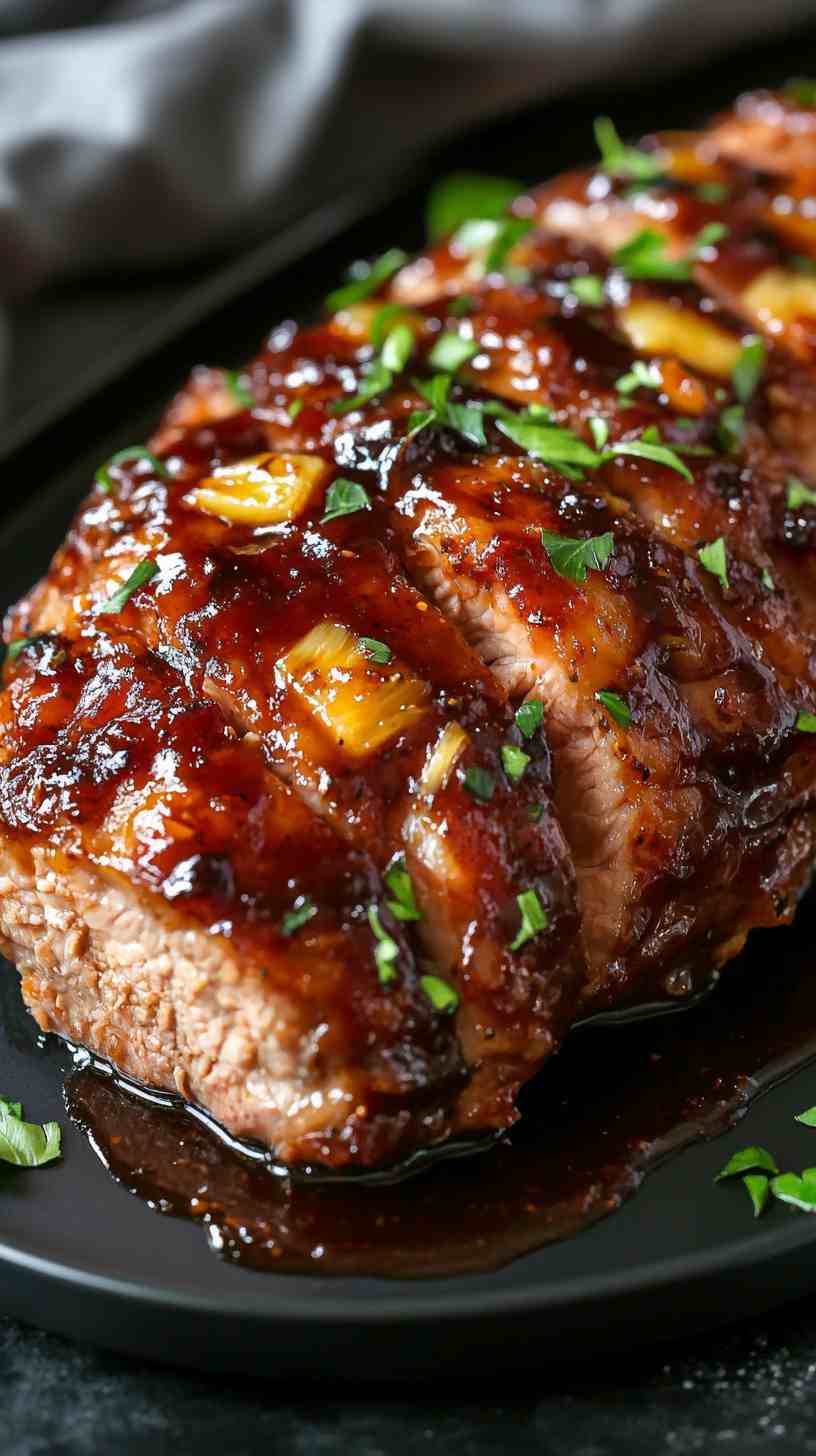 Slow Cooker BBQ Pork Loin with Pineapple Glaze Slow Cooker BBQ Pork Loin with Pineapple Glaze