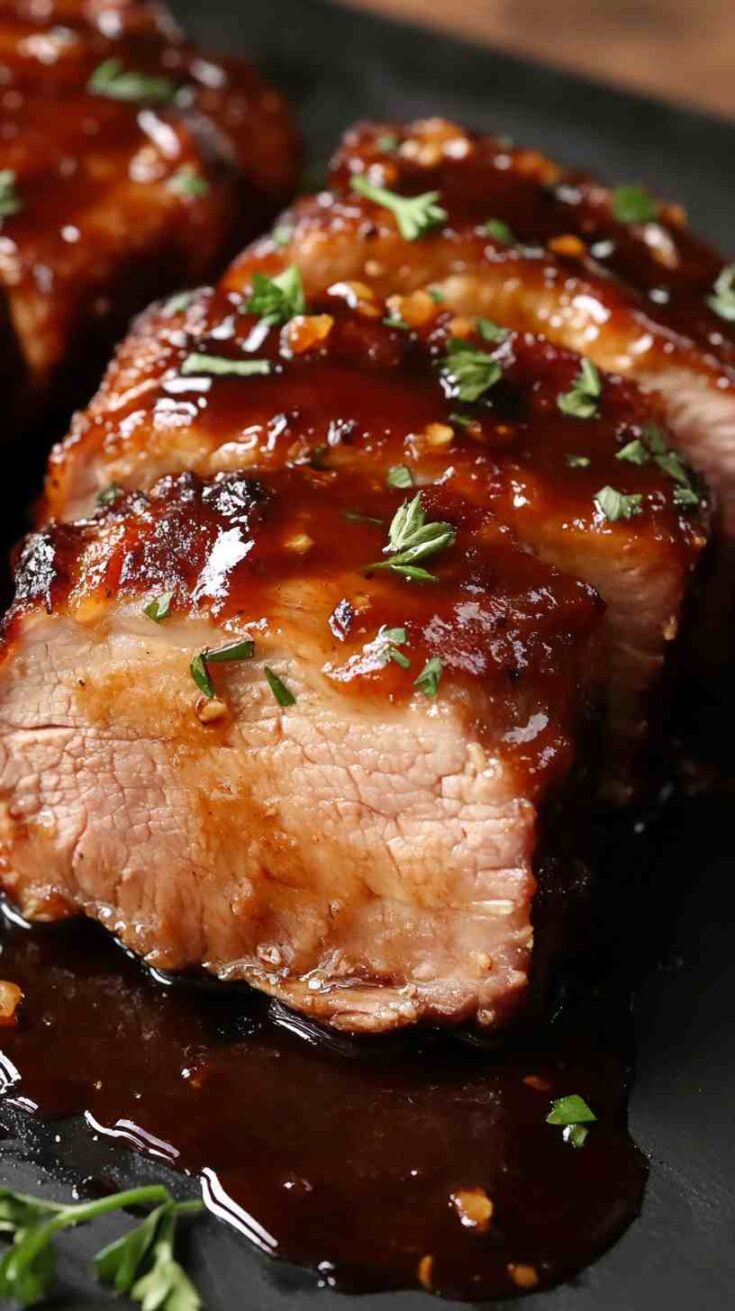 Slow Cooker BBQ Pork Loin with a Sweet Maple Glaze Slow Cooker BBQ Pork Loin with a Sweet Maple Glaze