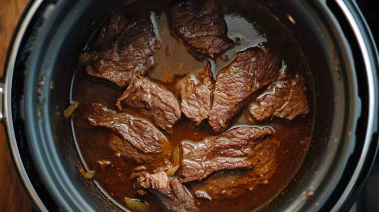 Slow Cooker Beef Simmered in Amber Ale