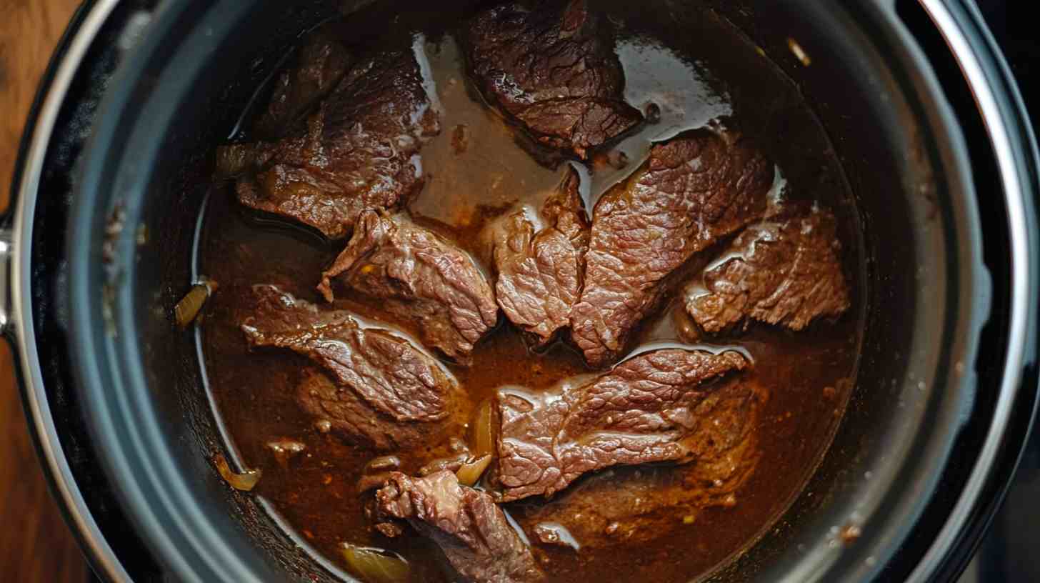 Slow Cooker Beef Simmered in Amber Ale